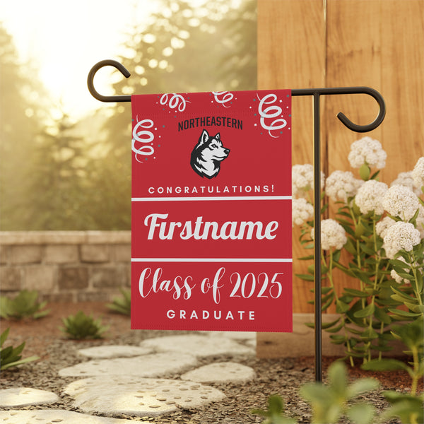Personalized Northeastern 2025 Graduate Yard Flag