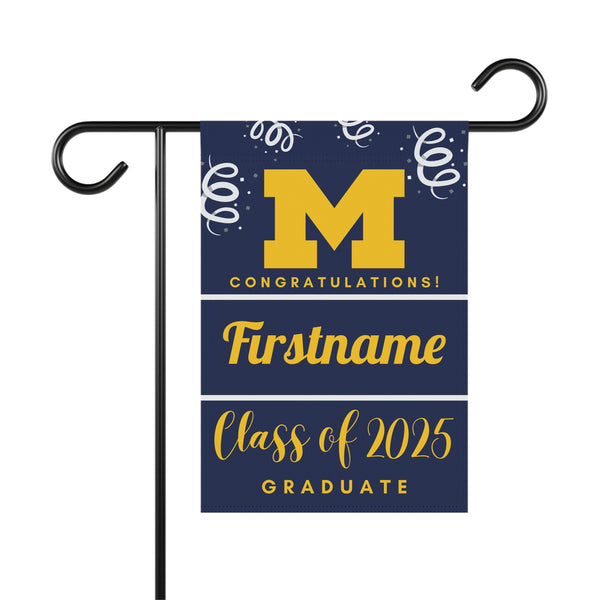 Personalized Michigan 2025 Graduate Yard Flag