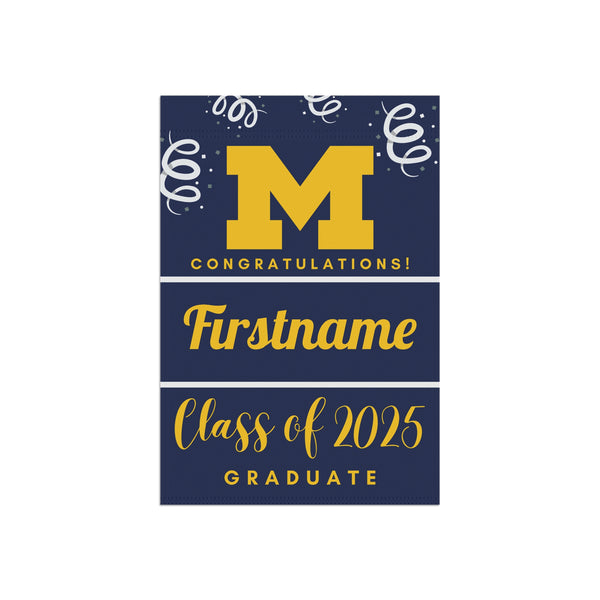 Personalized Michigan 2025 Graduate Yard Flag