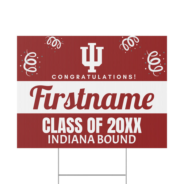 Personalized Indiana Bound Yard Sign