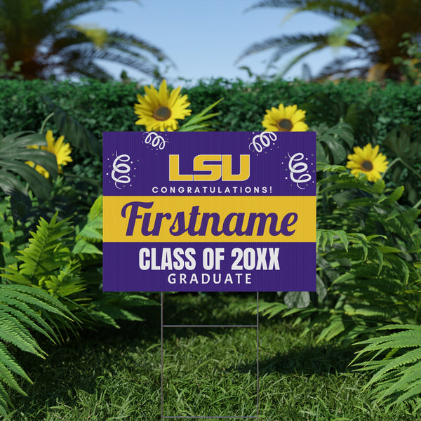 Personalized LSU Graduation Yard Sign