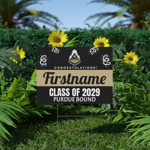 Personalized Purdue 2029 Bound Yard Sign