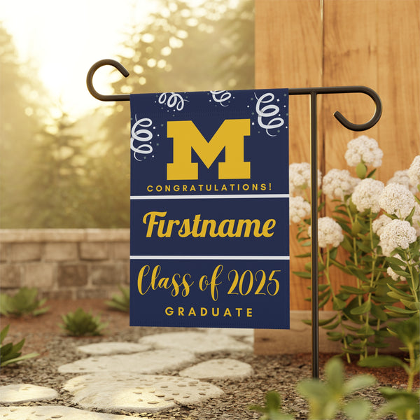 Personalized Michigan 2025 Graduate Yard Flag
