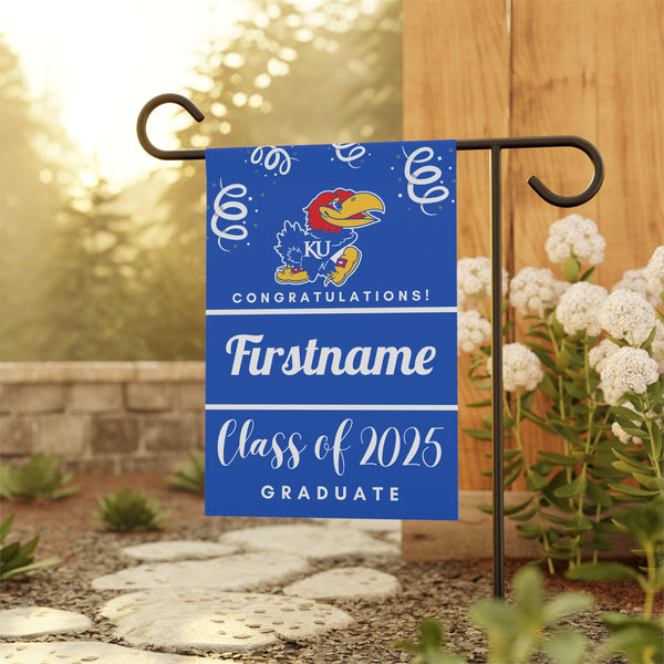 Personalized KU 2025 Graduate Yard Flag
