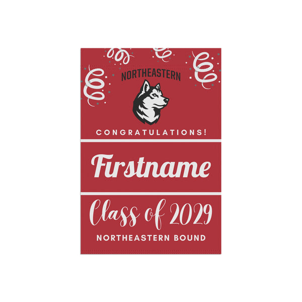 Personalized Northeastern 2029 Yard Flag