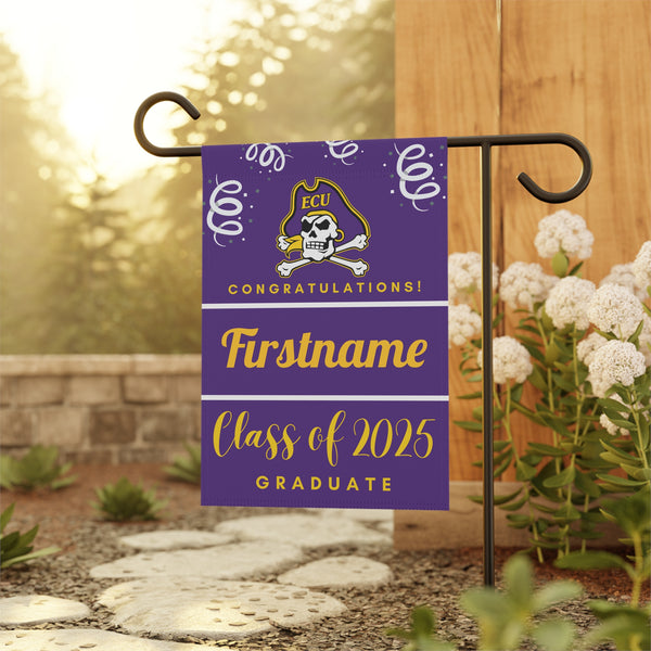 Personalized ECU 2025 Graduate Yard Flag