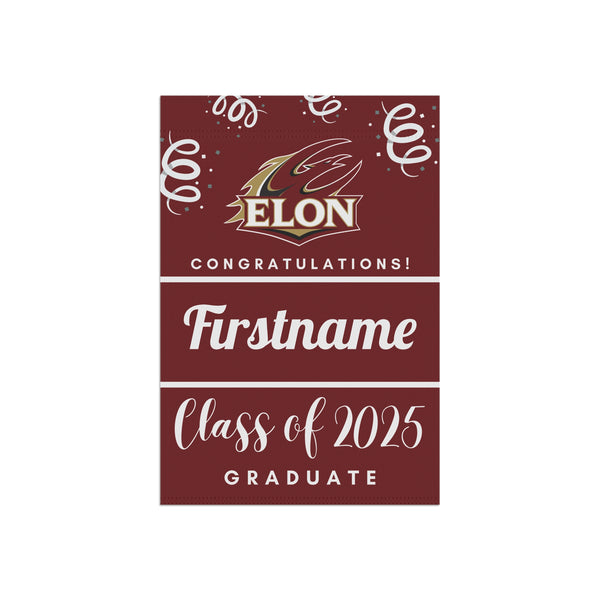 Personalized Elon 2025 Graduate Yard Flag