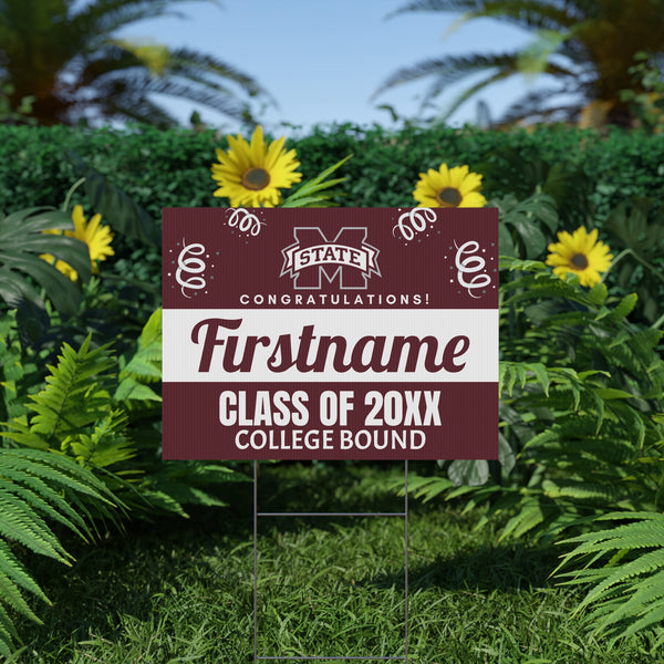 Personalized Mississippi State Bound Yard Sign