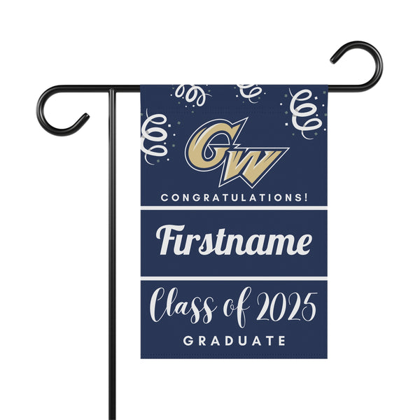 Personalized GWU 2025 Graduate Yard Flag