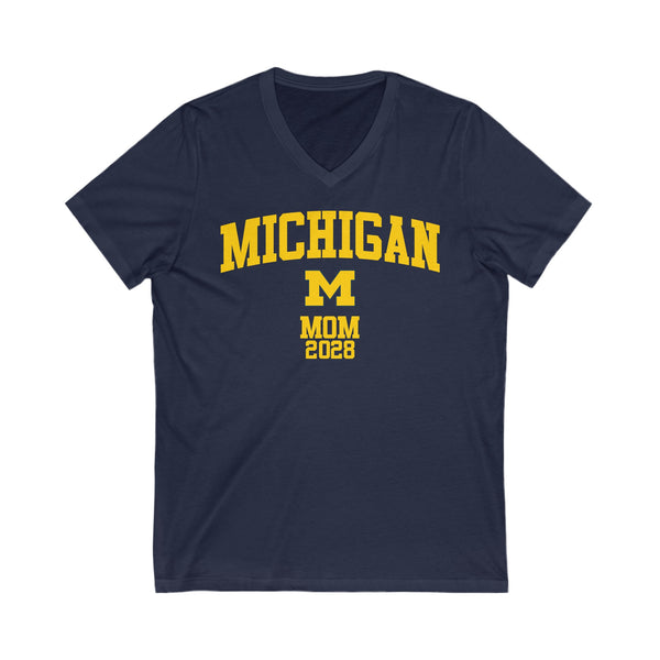 Michigan Class of 2028 MOM V-Neck Tee