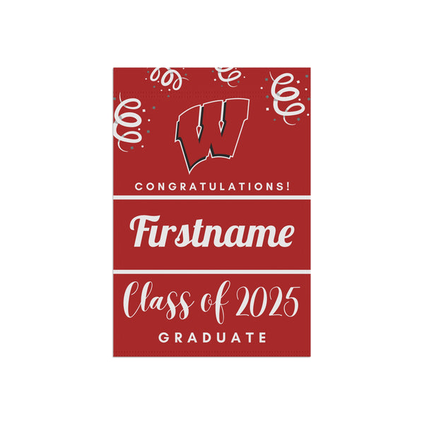 Personalized UW Madison 2025 Graduate Yard Flag