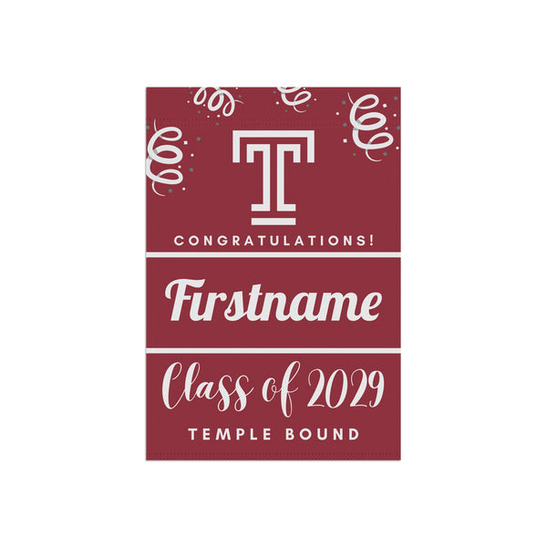 Personalized Temple 2029 Yard Flag