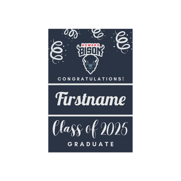 Personalized Howard 2025 Graduate Yard Flag