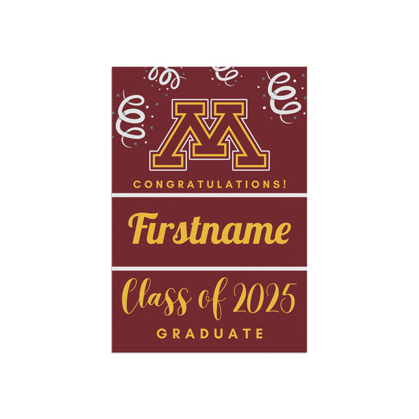 Personalized UMN 2025 Graduate Yard Flag
