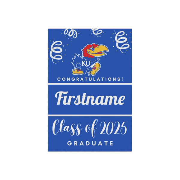 Personalized KU 2025 Graduate Yard Flag