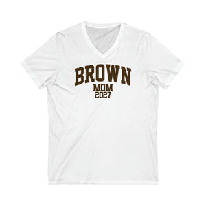 Brown Class of 2027 MOM V-Neck Tee