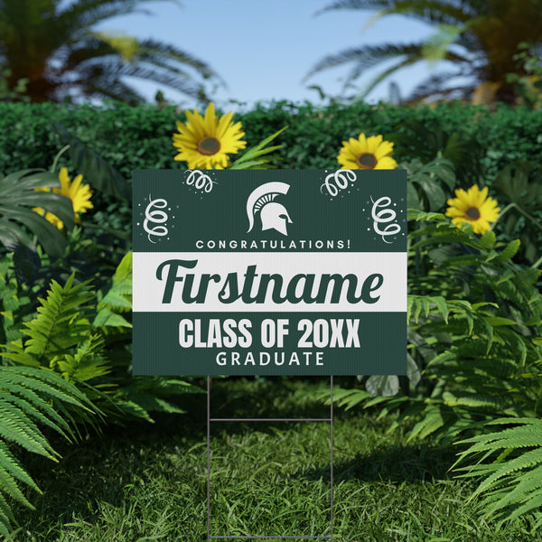 Personalized MSU Graduation Yard Sign