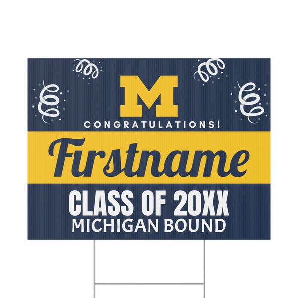 Personalized Michigan Bound Yard Sign