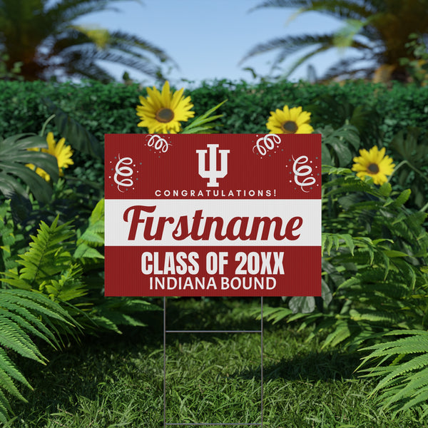 Personalized Indiana Bound Yard Sign
