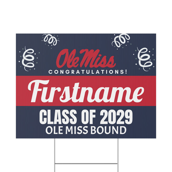 Personalized Ole Miss 2029 Bound Yard Sign