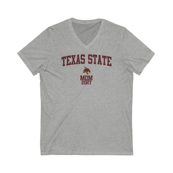 Texas State Class of 2027 MOM V-Neck Tee