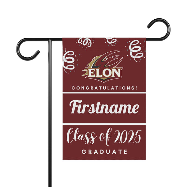 Personalized Elon 2025 Graduate Yard Flag