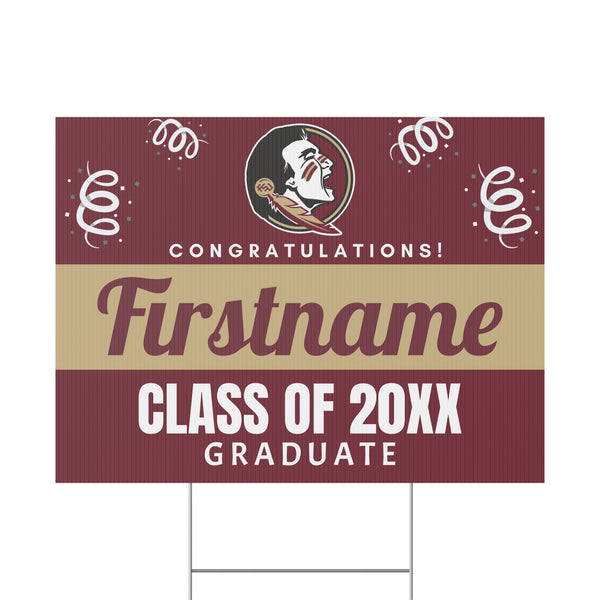 Personalized FSU Graduation Yard Sign