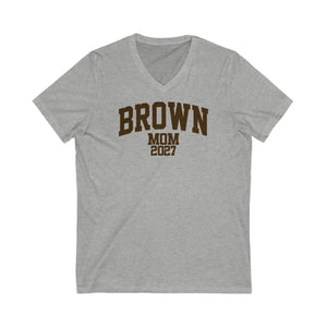 Brown Class of 2027 MOM V-Neck Tee
