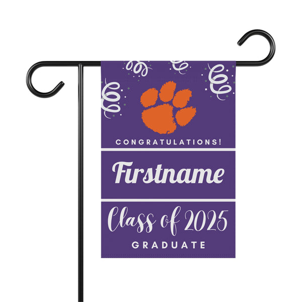 Personalized Clemson 2025 Graduate Yard Flag