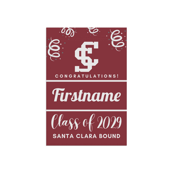 Personalized Santa Clara 2029 Yard Flag