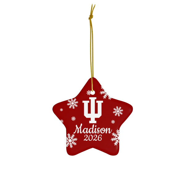 Custom IU Ceramic Ornaments