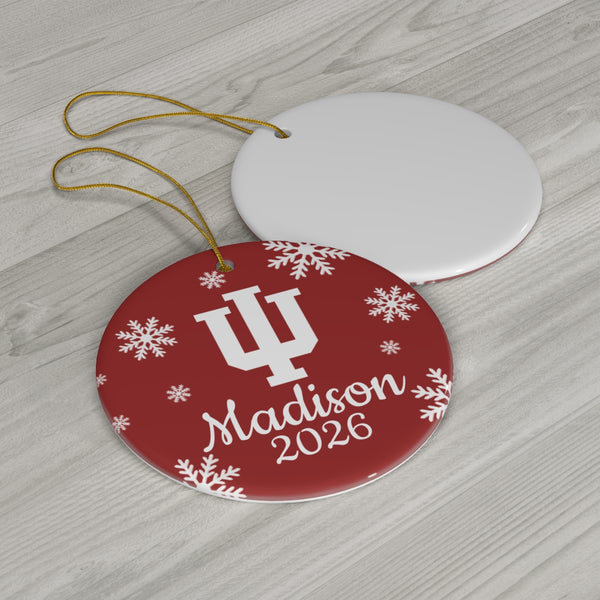 Custom IU Ceramic Ornaments