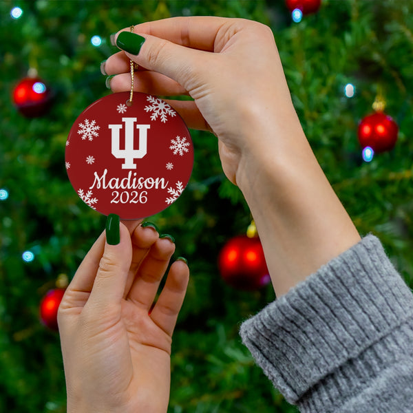 Custom IU Ceramic Ornaments
