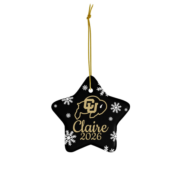 Custom CU Boulder Ceramic Ornaments