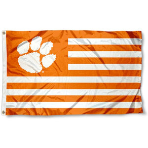 Clemson University Stripes Flag