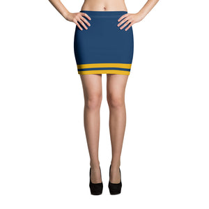 Navy and Yellow Mini Skirt