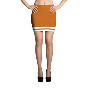 Orange and White Mini Skirt